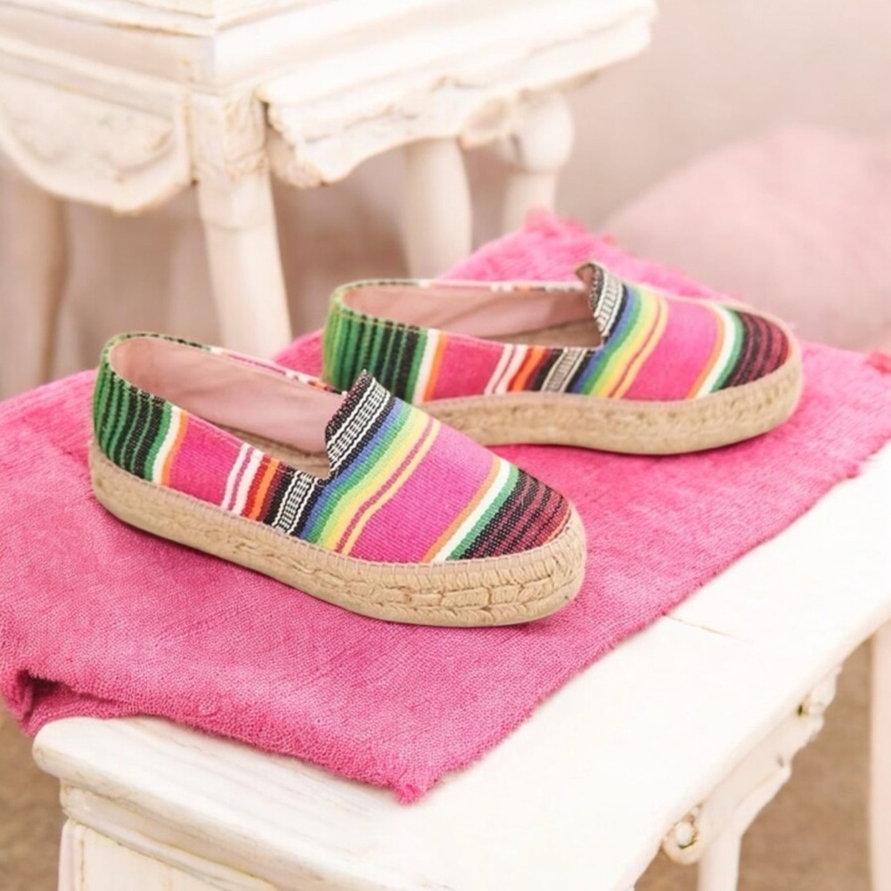 Striped Pink Multicolor Espadrille Slip-On
